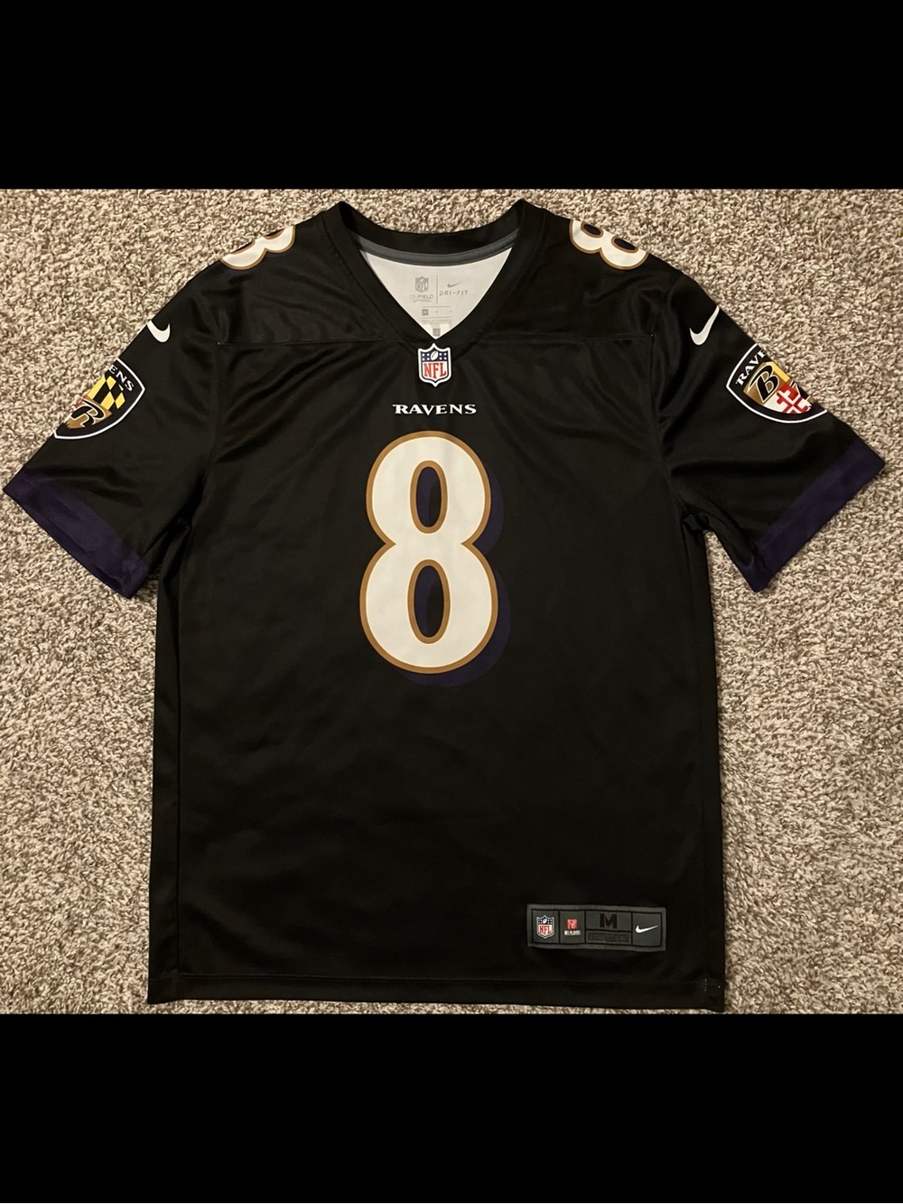 Lamar Jackson Baltimore Ravens Nike On Field Dri-FIT Black NFL Jersey Medium
